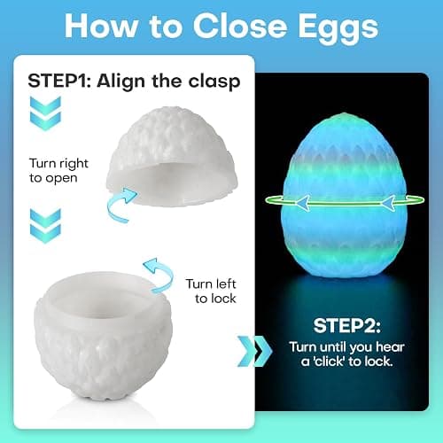 SYEFKJSA 3D Printed Dragon Eggs with Dragon Inside - 12Inch,Articulated Fidget 3D Printed Animals, Interesting Decorative Gift, Easter Basket Essentials Stuffers (Glow in The Dark) thumbnail 5