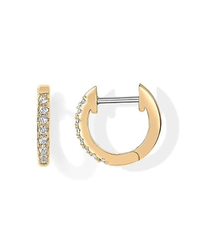 PAVOI Small Gold Hoop Earrings for Women - 14K Gold Plated Huggie Earring | Hypoallergenic Earring Set - Dainty Huggie Hoops with 925 Sterling Silver Posts - Cartilage Hoop Earrings - Image 1
