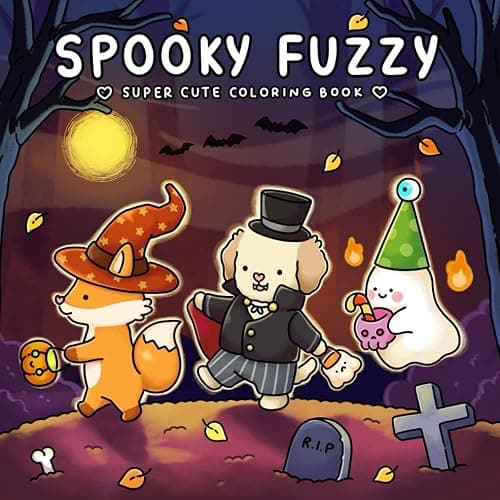 Spooky Fuzzy: Cute Creepy Coloring Book for Adults and Teens for Relaxation (Fuzzy Friends Coloring) - Image 1