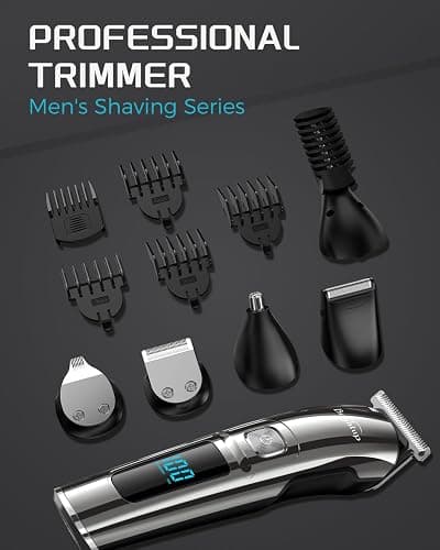 Brightup Beard Trimmer for Men - Electric Razor & Shaver, Cordless Hair Clippers Trimmers Set, IPX7 Waterproof Mens Grooming Kit for Shaving Face, Mustache, Body, Ear, Nose Hair Trimmer, Gifts for Men thumbnail 6