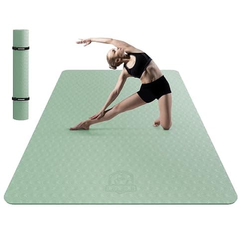 HAPBEAR Extra Large Yoga Mat - 72"x48"/78"x54", 1/4" & 1/3" Thick, Non-Slip, Durable, Eco-Friendly, Wide Exercise Mat for Home Workouts, Yoga, Pilates, Stretching, Meditation (Barefoot Exercise) - Image 1