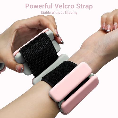 Sportneer Wrist & Ankle Weights for Women Men - 1 Pair (1 lb/2 lb Each) | Adjustable Weighted Bracelet Silicone Bangles for Yoga, Dance, Pilates, Cardio, Aerobics, Gym, Pool Exercises and Jogging thumbnail 8