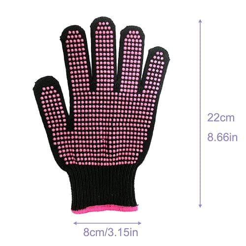Professional Heat Resistant Glove Non Slip Silicone Bump for Hair Styling Heat Blocking for Curling, Flat Iron and Curling Wand Suitable for Left and Right Hands, 1 Piece thumbnail 6