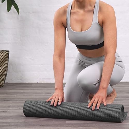 Myga Yoga Mat with Carry Strap – Non-Slip, Lightweight & Durable Exercise Mat for Yoga, Pilates & Fitness – Sweat-Resistant & Easy to Clean – 173cm x 61cm x 4mm - Choice of Colour thumbnail 2