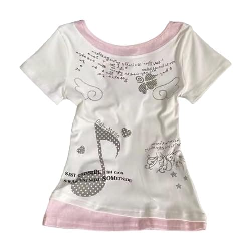 Y2K Cutecore Kawaii Lolita Shirt Women Sweet Wishcore Juminocore Igari Cartoon Print Cute Teen Tshirt Top Clothes - Image 1