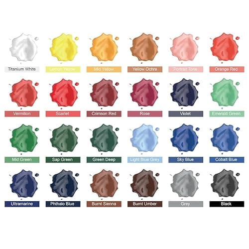 INK LAB Acrylic Paint Set 24 Colours Acrylic Paints in Tubes Non Toxic for Artists Beginners Painting on Canvas Wood Fabric Rocks, 36ml/Tube, Rich Pigment thumbnail 3