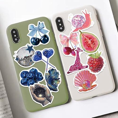 100pcs Pink Aesthetic Stickers for Water Bottle, Waterproof Vinyl Blue Aesthetic Stickers for Laptop Scrapbook Journaling Skateboard Party Supplies thumbnail 6