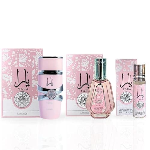 Lattafa Yara 3-piece Fragrance Bundle for Women (3.4 Oz Eau de Parfum Spray + 1.7 Oz Eau de Parfum Spray + 0.34 Oz Roll-On Perfume Oil) thumbnail 6