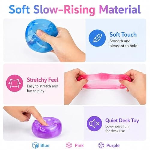 3 Pack Ice Cube Squishy Stress Balls, 1.97 x 1.97 in Soft Slow Rising Fidget Cubes, Clear Sensory Squeeze Set for Kids Teens & Adults, Silent Stretchy Desk Toy, Birthday Party Favor Ages 3+（3PCS） thumbnail 4