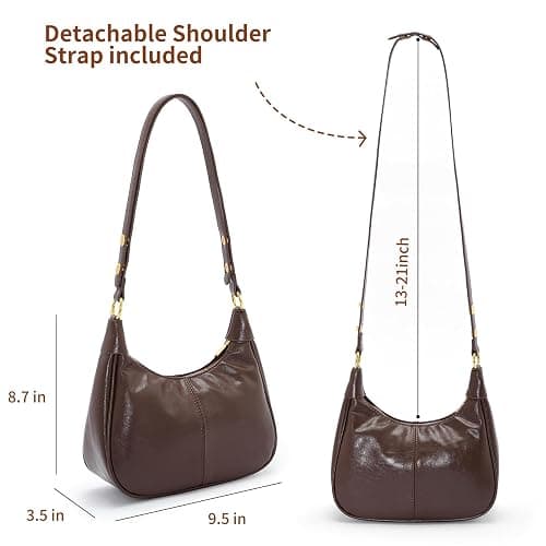 Shoulder Bags for Women Small Hobo Bags Crescent Shaped Cute Retro Tote Handbag Mini Clutch Purse with Zipper Closure thumbnail 6