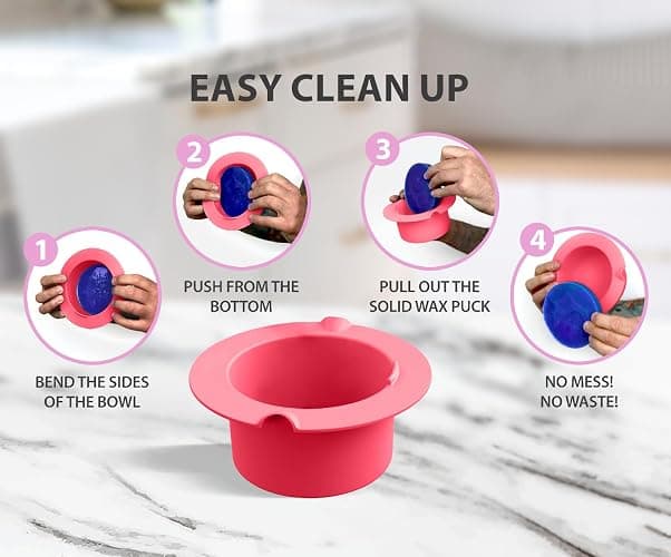 AZAM All-in-one At Home Waxing Kit for Hair removal,Wax pot Waxing Professiona+4 Pack Hard Beads+Silicone Bowl 2 Treatment Oils Wax Kit Accessories Warmer for Full Body thumbnail 5