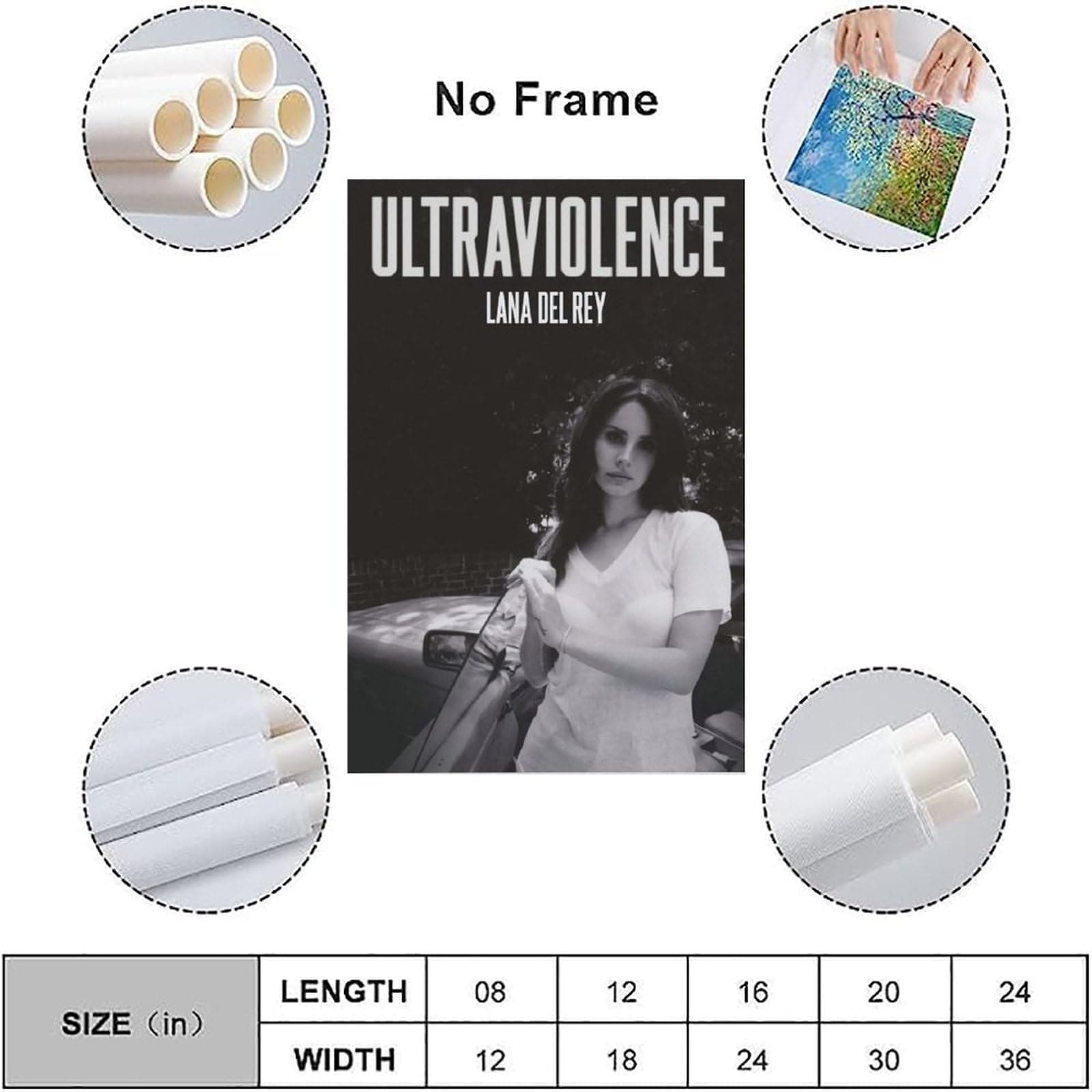 Lana Del Rey Poster Singer Music Vintage Album Cover Poster Canvas Painting Wall Art Picture Home Decor Print For Bedroom Living Room Dorm Study Bar Office 12x18inch(30x45cm) thumbnail 3