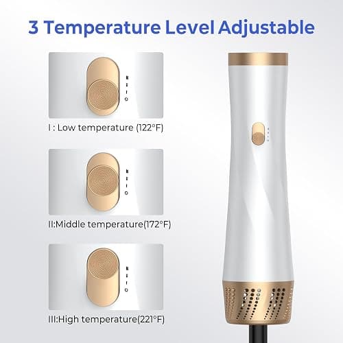 5 in 1 Blow Dryer Brush,Hair Dryer Brush Set,Negative Ionic Blow Dry Brush with Air Curler Wrap Hair Styler, Detachable Hair Tool for Curling, Volumizer,Straightener,Drying thumbnail 5