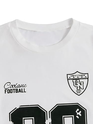 SHENHE Girl's Cute Bow Jersey Shirt Graphic Number Print Short Sleeve Crewneck Tee Top thumbnail 3