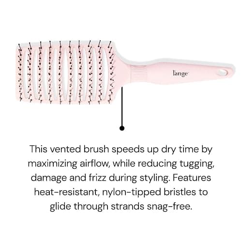 L'ANGE HAIR Siena Wide Curved Vented Hair Brush | Detangle with Nylon Bristles Best for Tangles and Knots Ideal Men Women Brushes Airflow Blush thumbnail 2