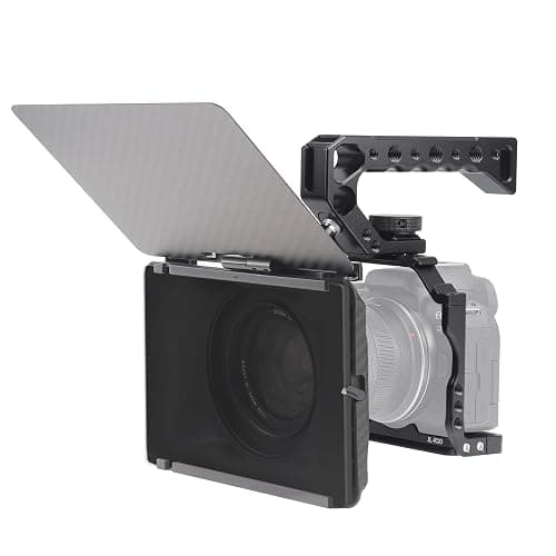 FocusFoto Camera Cage for Canon EOS R10 Mirrorless Camera, Aluminium Video Rig with NATO Rail, Cold Shoe, 1/4" Screw Mouting, 3/8"-16 Locating Pins for Arri Grip, Quick Release Plate for Arca Tripod thumbnail 7