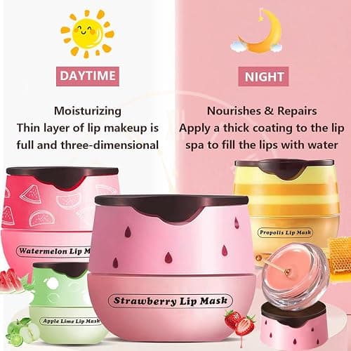 Honey Lip Balm, Strawbemy Apple Watermelon Cherries, Coconuts, Peaches, Grapes, Mint Lip Mask, Moisturizing Lip Sleeping Mask, Hydrate Repair Prevent Dry Cracked Lip (9 Flavors) thumbnail 6