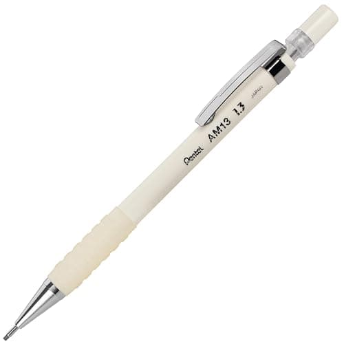 Pentel Sharp 1.3 Mechanical Pencil, (1.3mm), Extra Thick Line, Includes Refill Lead, Writing/Office/Test-Taking Pencil, Pastel Off-White Barrel (AM13LBPW) thumbnail 3