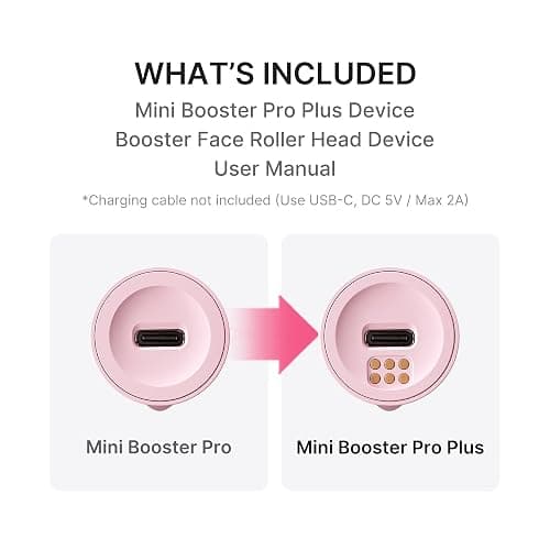 medicube Mini Booster Pro Plus Face Roller Device Set - Face & Body, Pink | 2-in-1 Massage & Skincare Device - Jawline Care & Depuffing, Face & Body Massager with 3 Modes, Korean Facial Device, Pink thumbnail 9