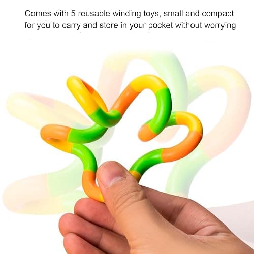 GWAWG 5 PCS Tangle Fidget Toy Twisty Fidget Toy Stress Relief Stim Silent for Kids and Adults thumbnail 8