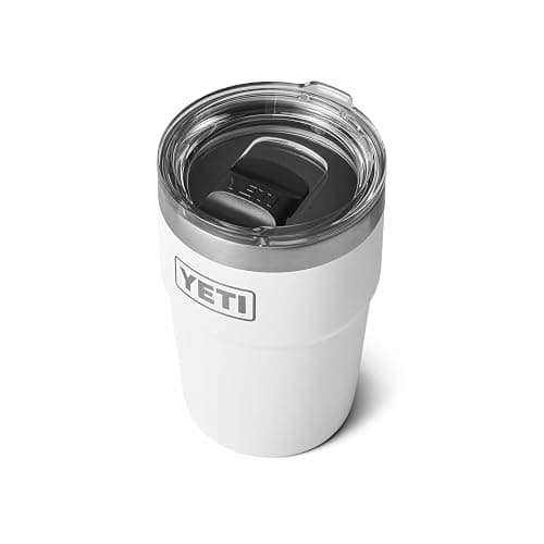YETI Rambler Cup, Vacuum Insulated Stainless Steel Stackable Cup with Magslider Lid, White, 16 oz (473 ml) - Image 1