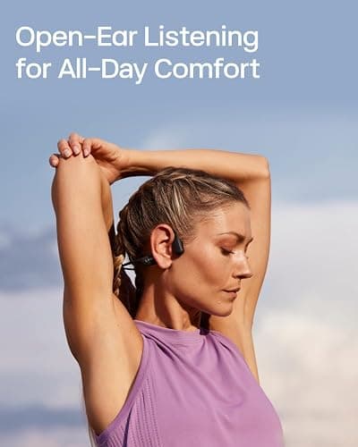 SHOKZ OpenRun Pro-Bone Conduction Headphones, Open-Ear Bluetooth Wireless Sport Headphones for Running and Workout, Sweat Resistant, Long Battery Life, Premium Deep Bass, Mic，with Hair Band, Black thumbnail 3