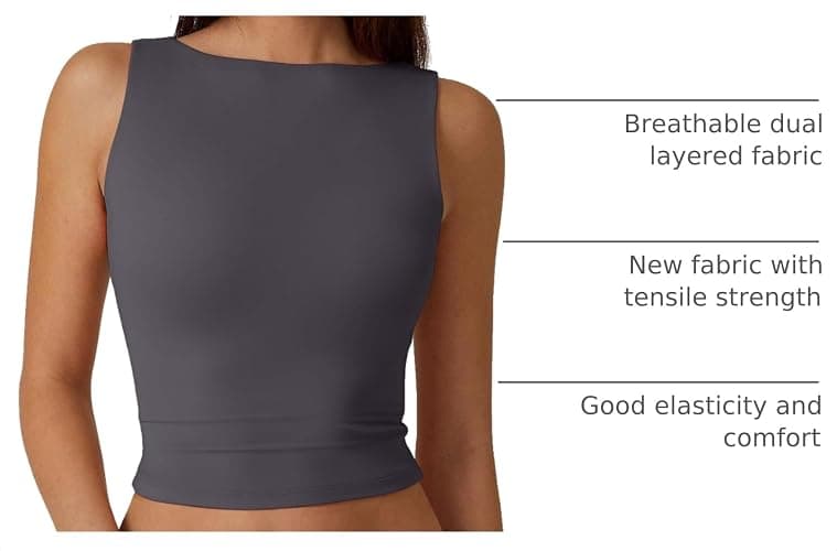 QINSEN Women's Sexy Open Back Sleeveless Crop Tank High Neck Slim Fit Cropped Tee Shirt Y2k Tops thumbnail 4