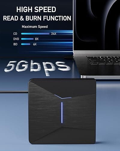USB3.0&Type-C Blu Ray Burner for Laptop, External Blueray/DVD Drive for PC | Widely Compatible External Blu-ray Drives Adapt to Diverse Usage, Plug and Play-No Need to Manually Install Driver thumbnail 2