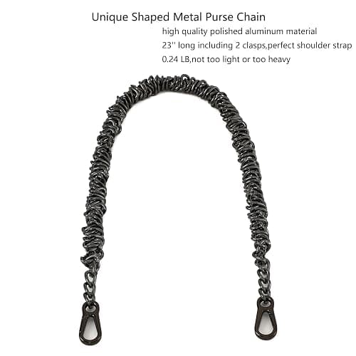 Unique Metal Bag Chains Purse Handles Shoulder Strap Replacement Accessories Charms for Handbags(Black 23 Inch) thumbnail 2