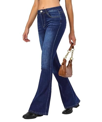VIPONES Women's Flare Bell Bottom Jeans High Waisted Wide Leg Bootcut Jeans Stretchy Denim Pants thumbnail 5