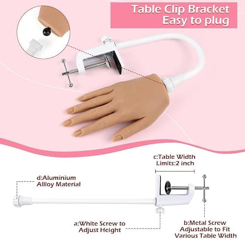 LIONVISON Practice Hand for Acrylic Nails, Silicone Nail Hand Practice, Flexible Fingers Fake Training Hand False Mannequin Hands for Nail Practice, Hand Model Kit for Nail Supplies Manicure Beginners thumbnail 4