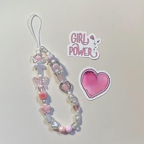 Tyadorw Cute Phone Charms Aesthetic Punk Cross Butterfly Beaded Phone Strap Y2K Cell Phone Charms Cute Accessories for Phone Bag Keychain Camera Pendants thumbnail 3
