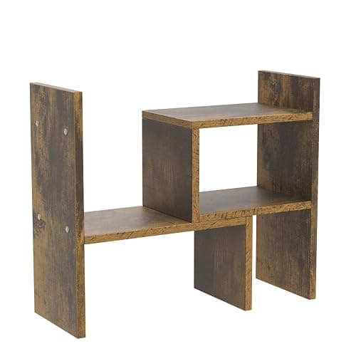 Jerry & Maggie - Desktop Organizer Office Storage Rack Adjustable Wood Display Shelf, Birthday Gifts Toy Home Decor Free Style Rotation Display True Natural Stand Shelf (Natural Wood Tone) thumbnail 4