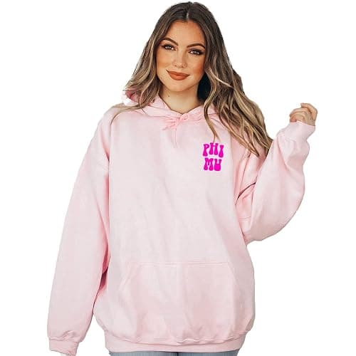 Go Greek Chic Phi Mu Retro Floral Pink Hoodie - Phi Mu thumbnail 2