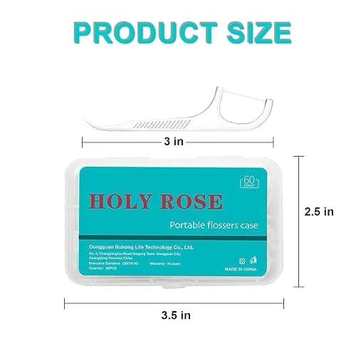 Holy rose Portable Dental Floss Picks Dispenser 2 Box,Travel Floss Case with Adult Floss Sticks 80Count,Portable Flosser Toothpick Perfect for Home,Travel Cleaning Teeth,Tool for Oral Care(Blue thumbnail 7