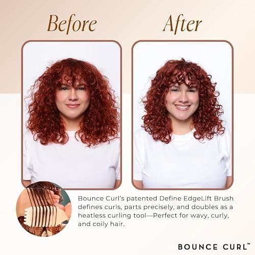 Bounce Curl Define EdgeLift Brush - Curly Hair Brush for Defining Detangling and Sectioning Wavy Curly Coily Hair - Orchid thumbnail 3