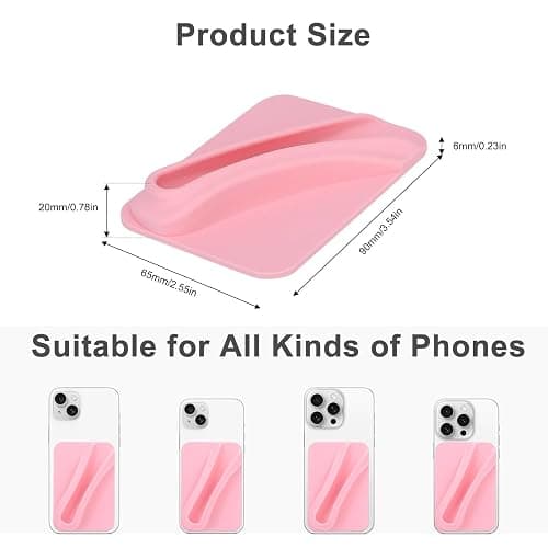 Meowpoo Protective Lip Gloss Case with Adhesive Holder for Most Phone Models, Stylish and Convenient Grip-On Silicone Lip Balm Case (Pink) thumbnail 2