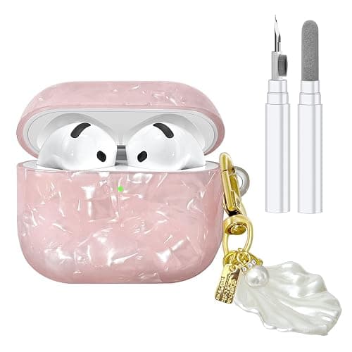 Compatible with AirPods 4 Case 2024, Cute TPU Protective Case Cover for AirPods with Cleaner Kit and Shell Lanyard Accessories for Women Girls - Image 1