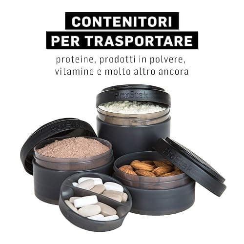 BlenderBottle ProStak Twist n' Lock Storage Jars Expansion 2-Pak with Pill Tray, All Black thumbnail 6