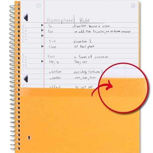 Five Star Spiral Notebook + Study App, 1 Subject, Wide Ruled Paper, 8" x 10-1/2", 100 Sheets, Fights Ink Bleed, Water Resistant Cover, Tidewater Blue (72875) thumbnail 5