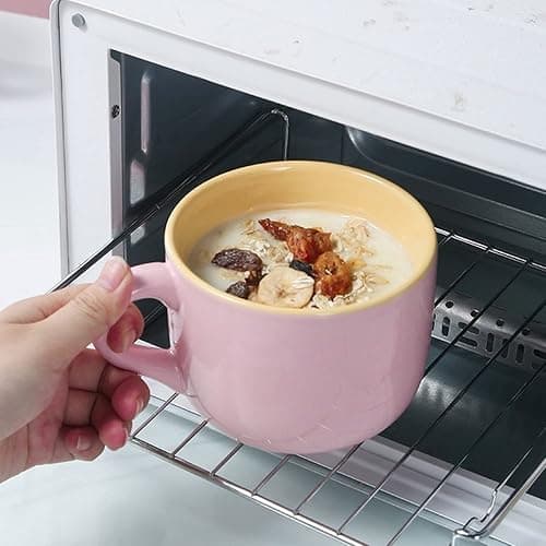 Arawat 21oz Pink Soup Bowls Microwave Safe with Handles Spoon and Coaster Large Soup Mug XXL Coffee Mugs Big Ceramic Tea Cups Cappuccino Cup Gift Birthday Gifts for Women and Men thumbnail 6