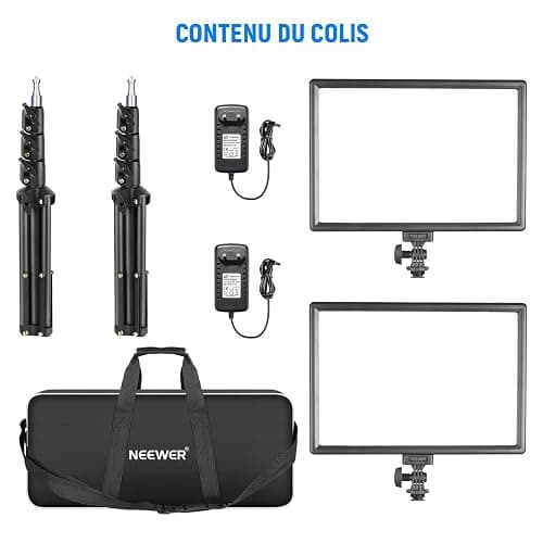 NEEWER 2 Packs Panneau Lumière Vidéo LED 12,9" avec Batterie 8000mah Intégrée Éclairage Vidéo Bicolore Variable avec Support Lumière&Sac Transport pour Jeu/Diffusion Direct/Youtube/Studio/Photographie thumbnail 8
