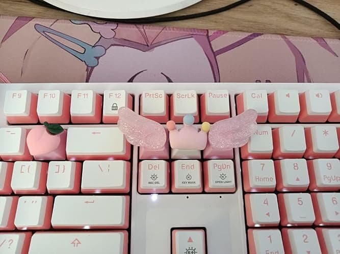 YupYay Handmade Cute Keycaps,Compatible with Cherry MX Switches Mechanical Keyboard Pink PBT Keycap,Computer Gaming Keyboards Key Caps,Artisan ESC OEM Profile R4 Key Cap (Pink) thumbnail 5