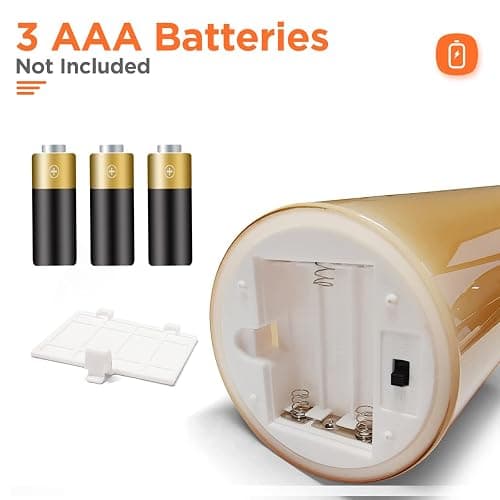 Tyawon Glass Battery Operated LED Flameless Candles with Remote and Timer, Real Wax Candles Warm Color Flickering Light for Festival Wedding Home Party Decor(Pack of 3)-Gold thumbnail 6