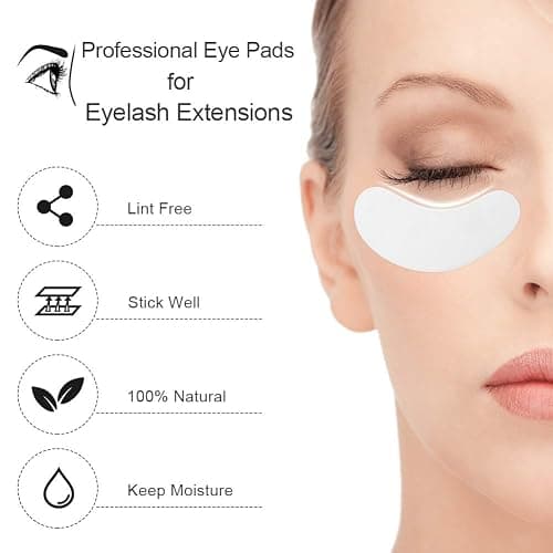 Ocim 100 Pairs Under Eye Pads Lash Extensions,100% Natural Hydrogel Gel Eye Patches for Lashes Extension/Eyelash Tinting thumbnail 3