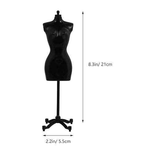 6pcs Doll Dress Form: 8.26×2.16×1.57 inches Mini Mannequin Model Stand for Doll Display Holder Toy Stand Display Support White and Black thumbnail 3