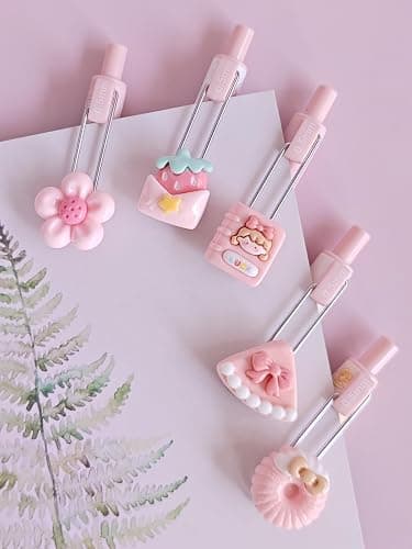HUIRUAN 6 PCS Adorable rabbit Pens Novelty strawberry Pens Cartoon Retractable gel Pen Roller ball Black Ink For School Supplies Office Party (food) thumbnail 5