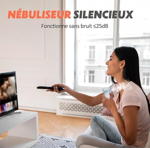 AU YAT Nebulisateur pour Adultes, Nebulisateur Portable Rechargeable pour Adultes et Enfants, Inhalateur Silencieux pour Enfants avec 2 Masques et Embout Buccal, pour Usage Domestique et en Voyage thumbnail 2
