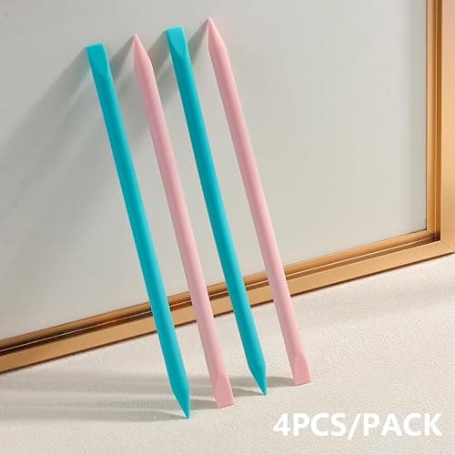 FSpronail 4 Pcs Nail Art Sculpture Pen,Dual Tipped Silicone Nail Tool Resin Nail Art Brushes for 3D Gel Carving Drawing Effect Shaping Apply Chrome Tool for Women Manicure Design at Home Salon DIY Kit thumbnail 2