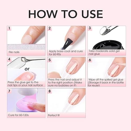 Curvlife Soft Gel Solid Nail Glue-15g for Press On Nails, Upgrade 3 in 1 Soft Gel Full Cover Nail Tips For Strengthen UV Light Cured thumbnail 4